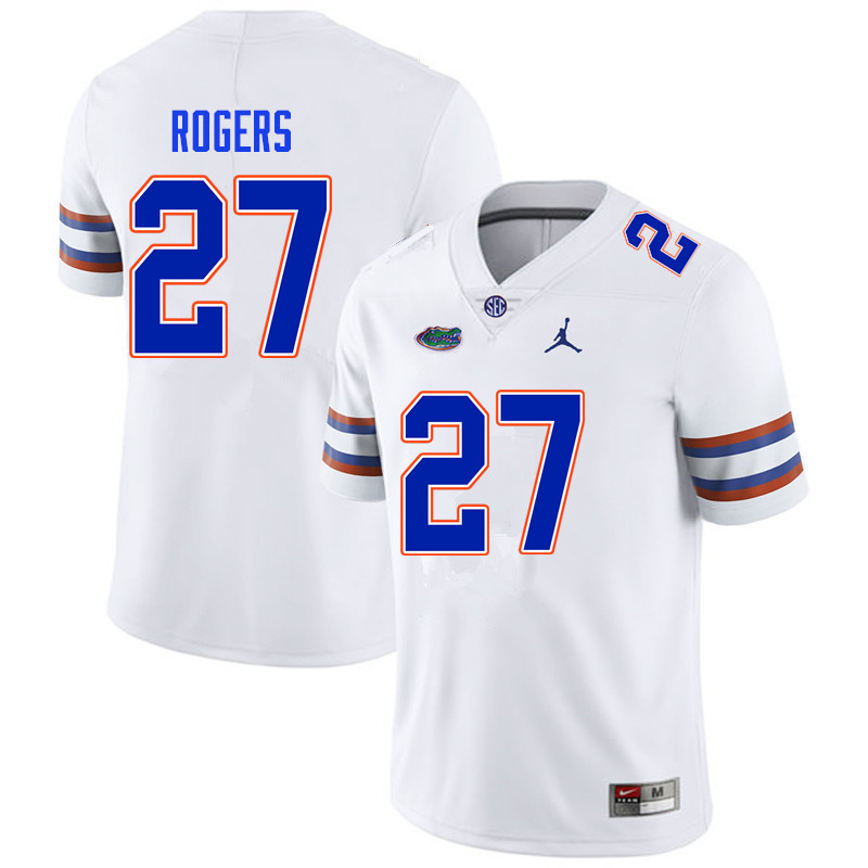 Men #27 Jahari Rogers Florida Gators College Football Jerseys Sale-White - Click Image to Close